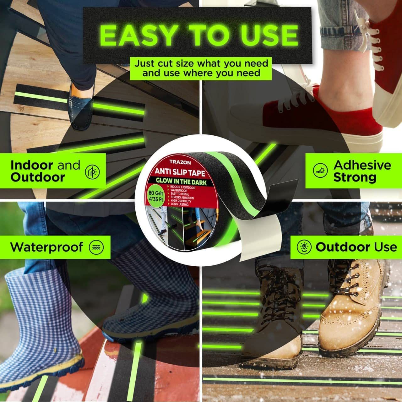 Anti Slip Tape – Stop Slips Anywhere Stairs | Bathroom | Kitchen | Wet Surfaces